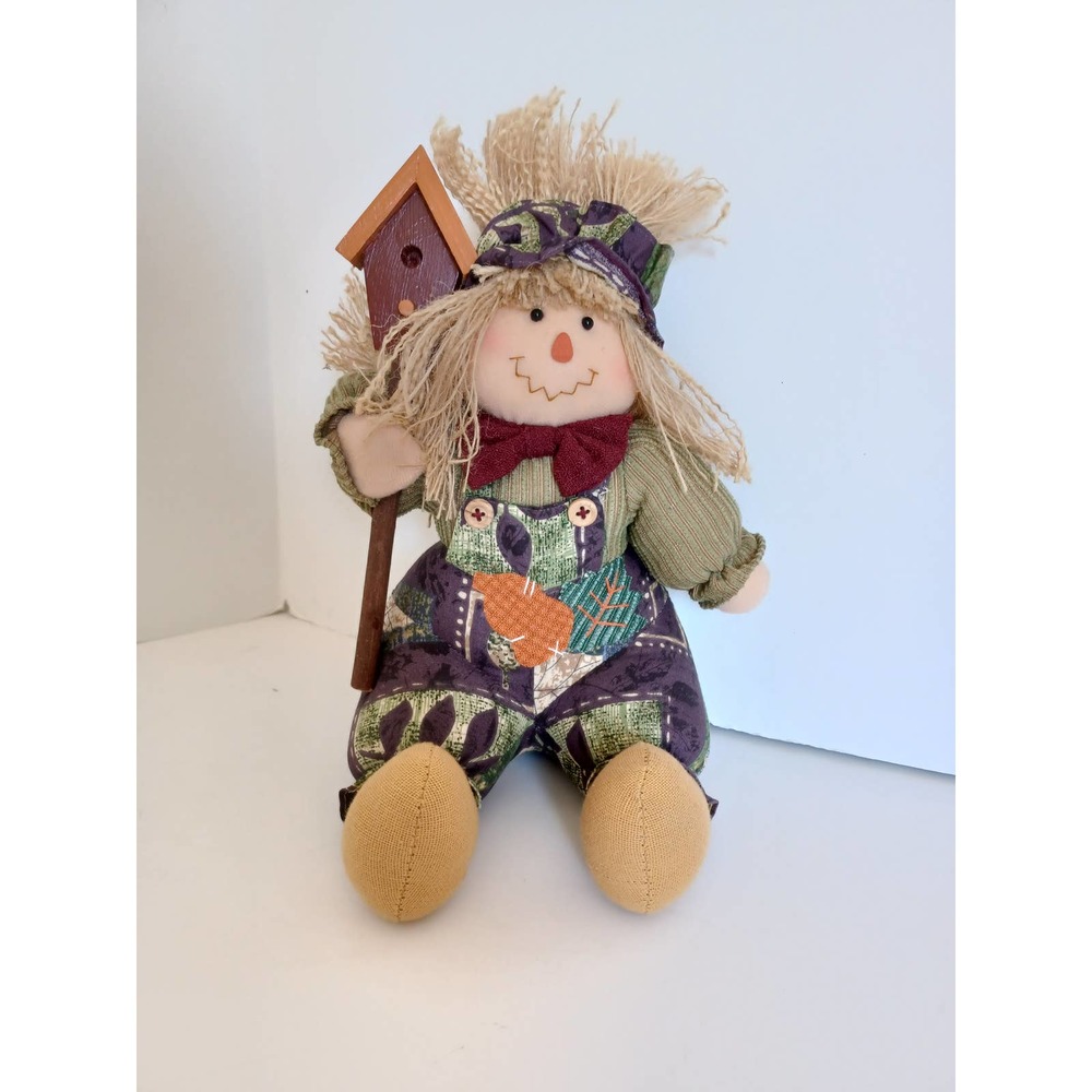 Vintage harvest scarecrow decoration bird house only fall Halloween autumn 10"